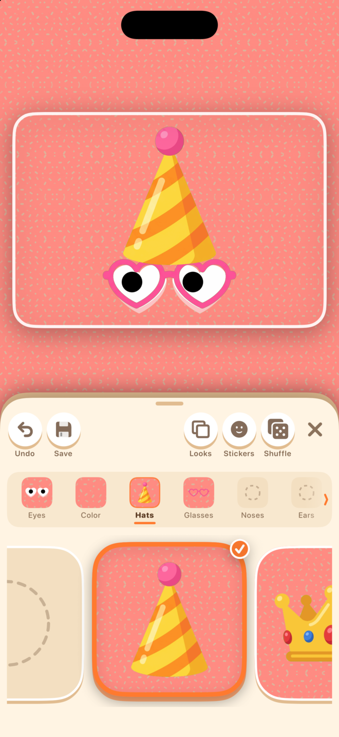 Dress him up screen